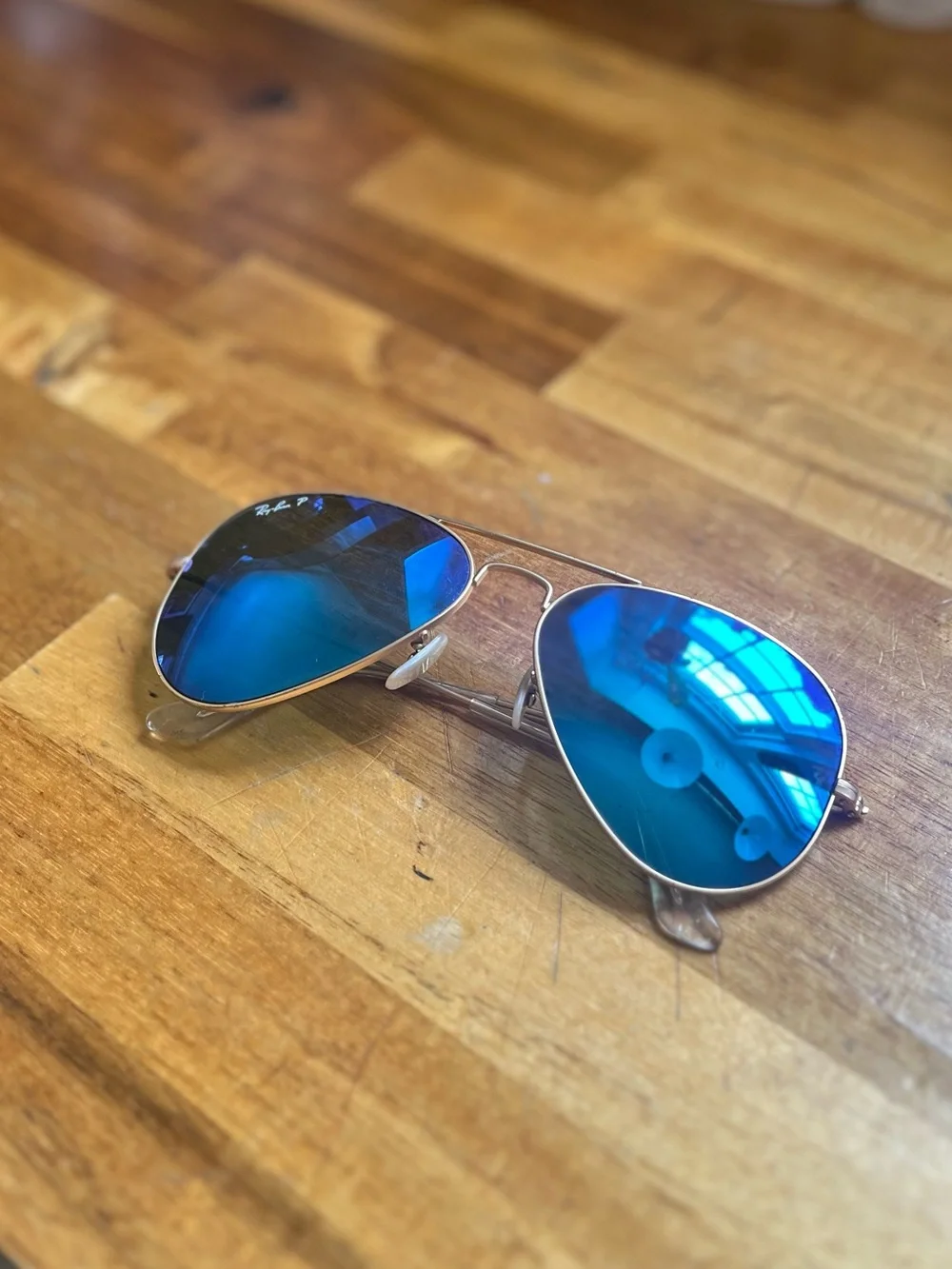 Ray-Ban Aviator Junior Sunglasses with Blue Mirror Lenses